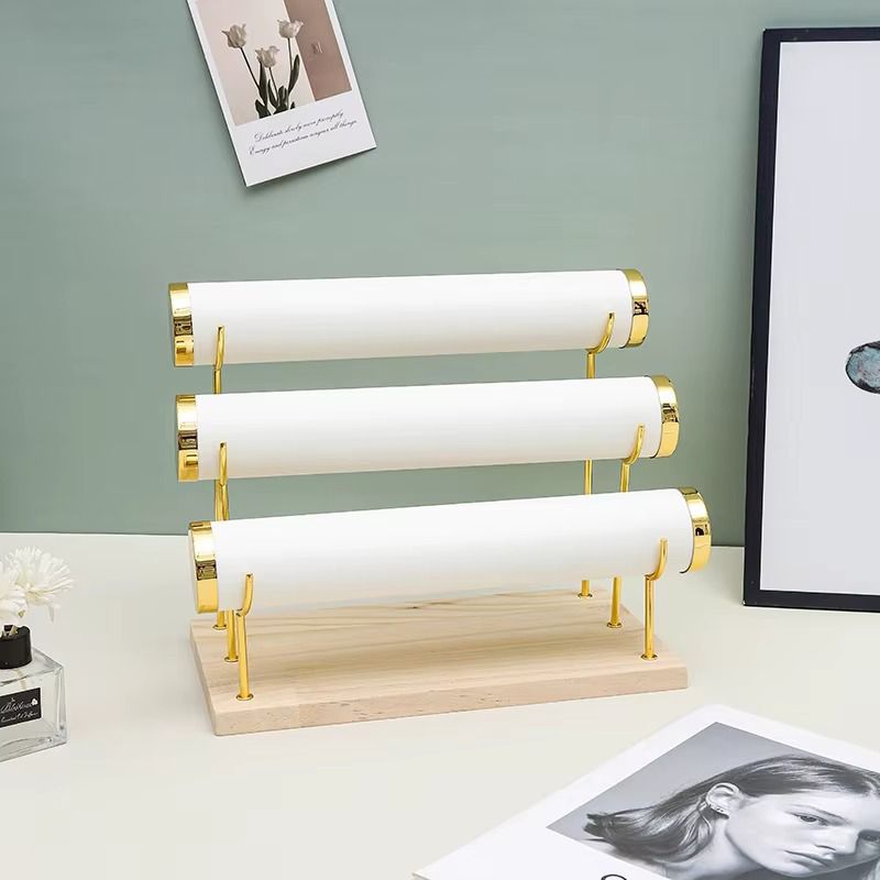 PU Leather Velvet Jewelry Organizer – Multi-Layer Bracelet & Watch Display Stand