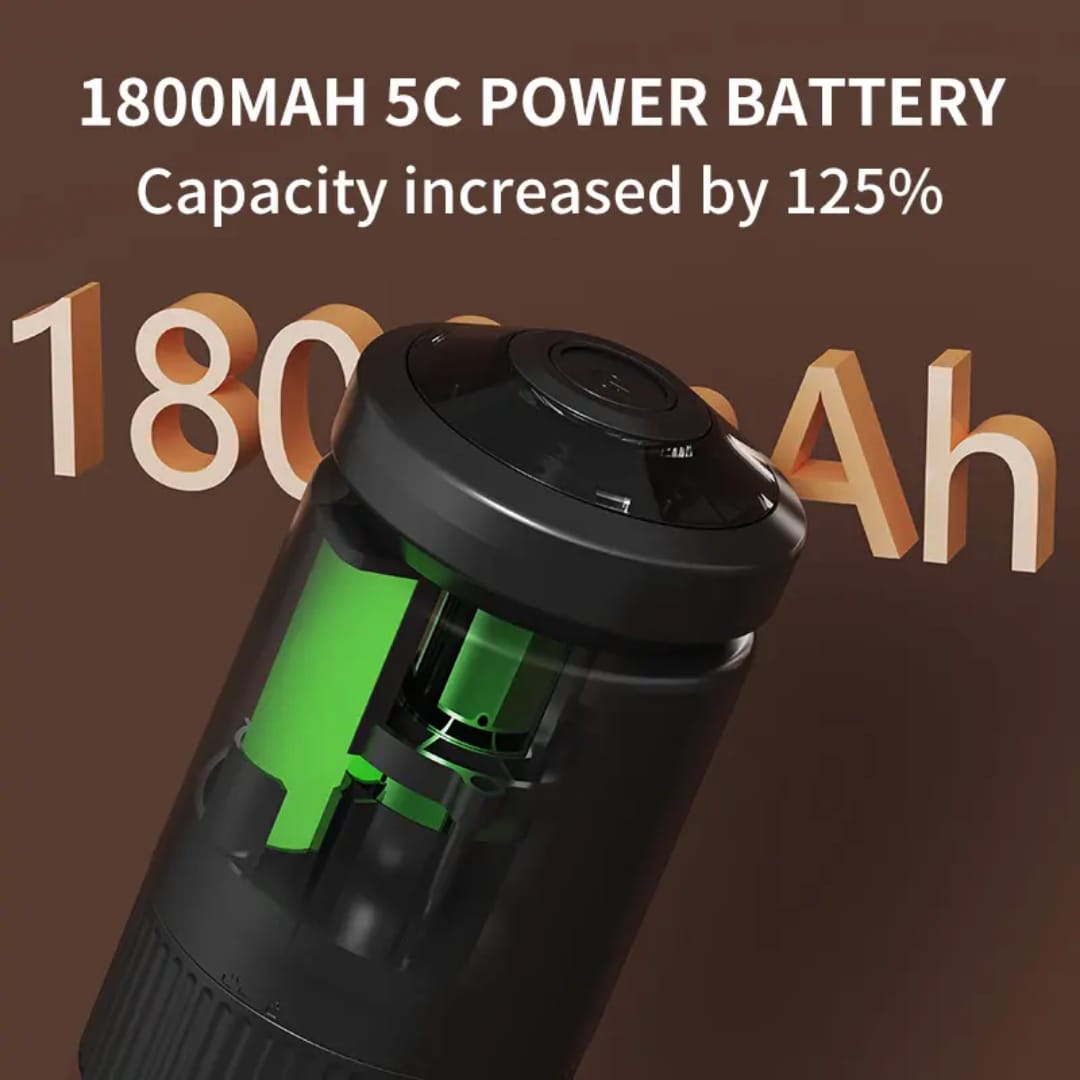 E490 Rechargeable Electric Coffee & Spice Grinder – Portable One-Button Adjustable Grinder
