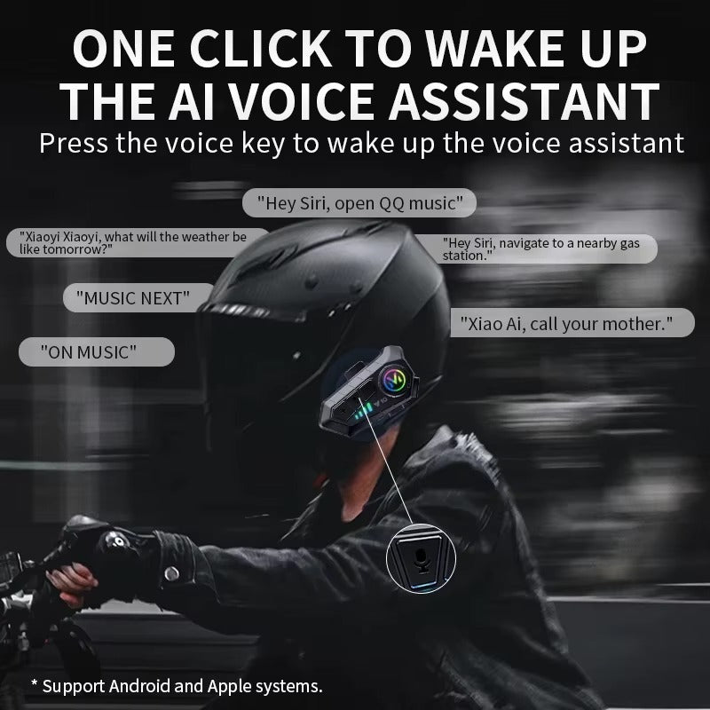 Y10 Motorcycle Helmet Bluetooth Headset – Stereo Voice Control