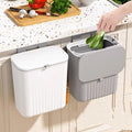 Press Type Wall Mounted Trash Can with Lid – Hanging Kitchen Cabinet & Bathroom Garbage Bin