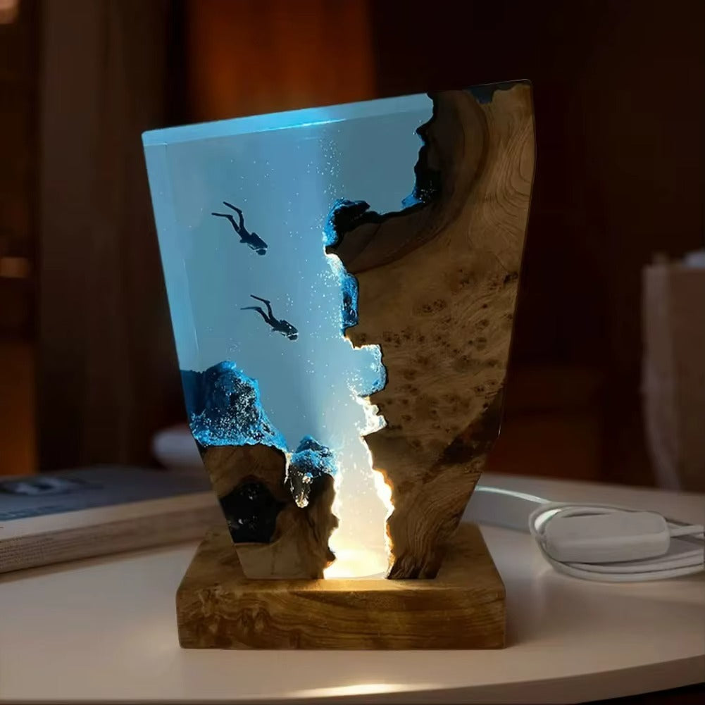 Seabed Exploration Resin Table Light – Deep Sea Diver Night Lamp
