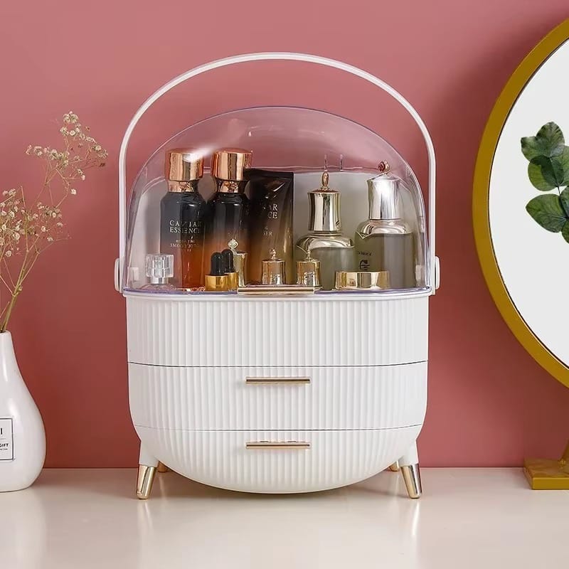 Desktop Dustproof Cosmetic Organizer – Large Capacity Waterproof Storage Box