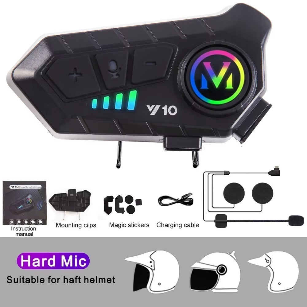 Y10 Motorcycle Helmet Bluetooth Headset – Stereo Voice Control