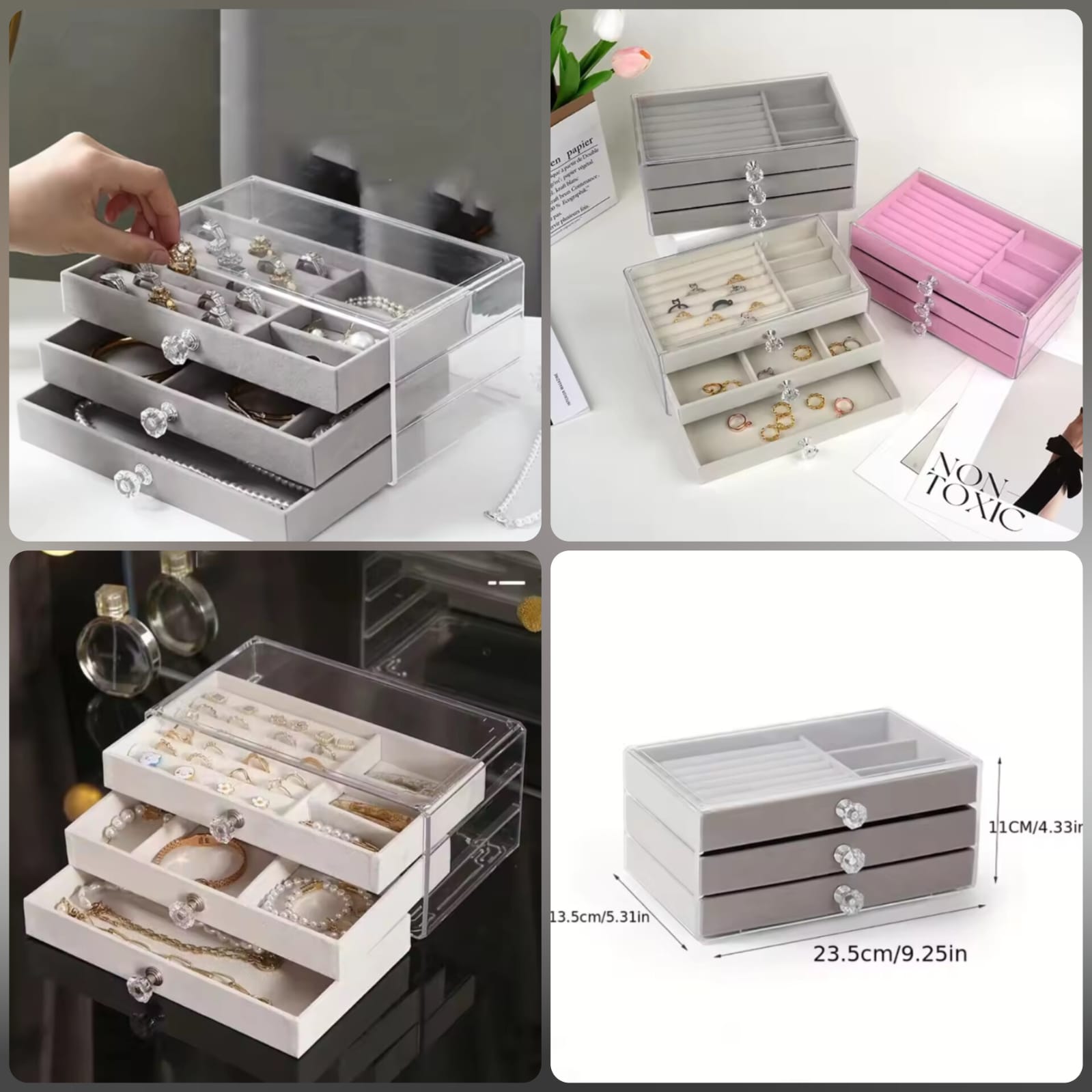 Acrylic Velvet Jewelry Box – Premium Storage (Box Packing)