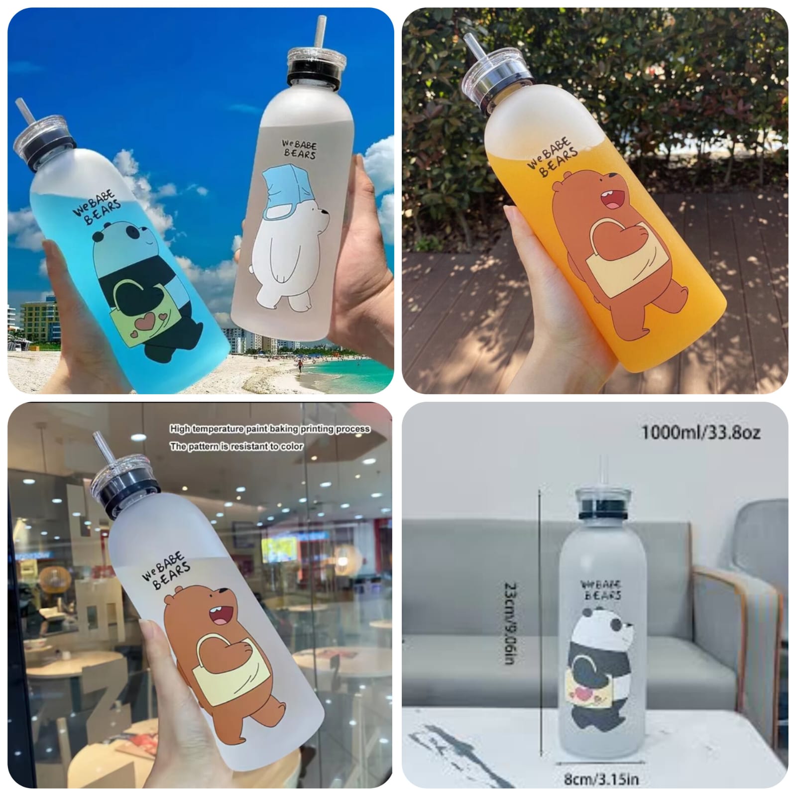 Bear Bottle 1000ML – Cute &amp; Practical (Single Cap Only)