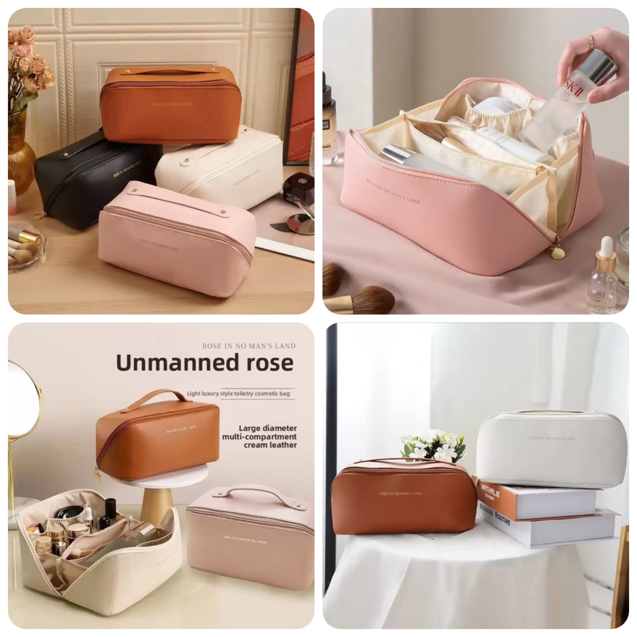 Leather Cosmetic Pouch – Stylish & Portable