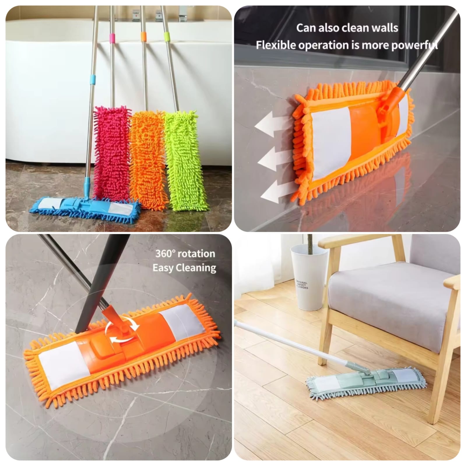 Microfiber Flat Mop – Easy Cleaning Solution (Random Colour)
