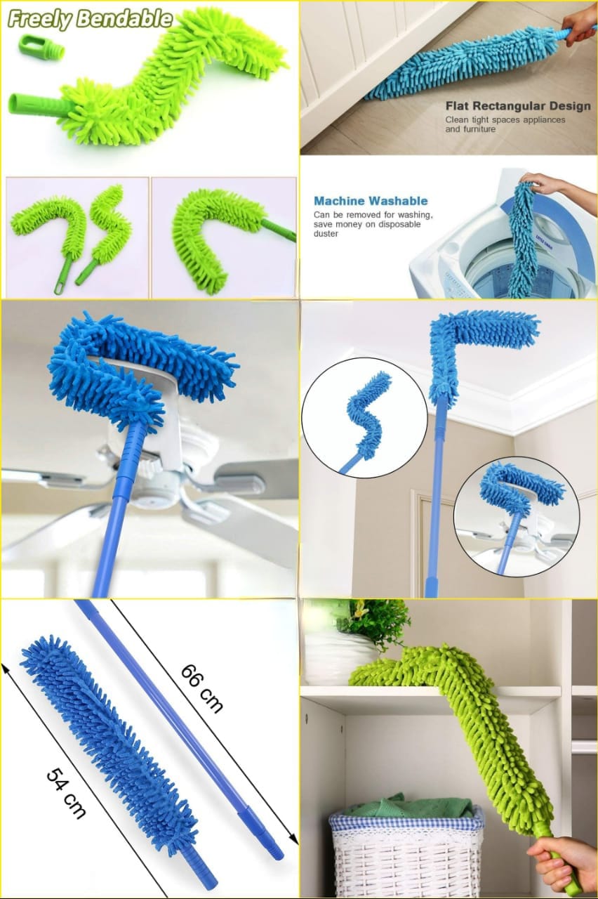 Microfiber Flexible Fan Duster – Easy Dust Cleaning (Random Colours)