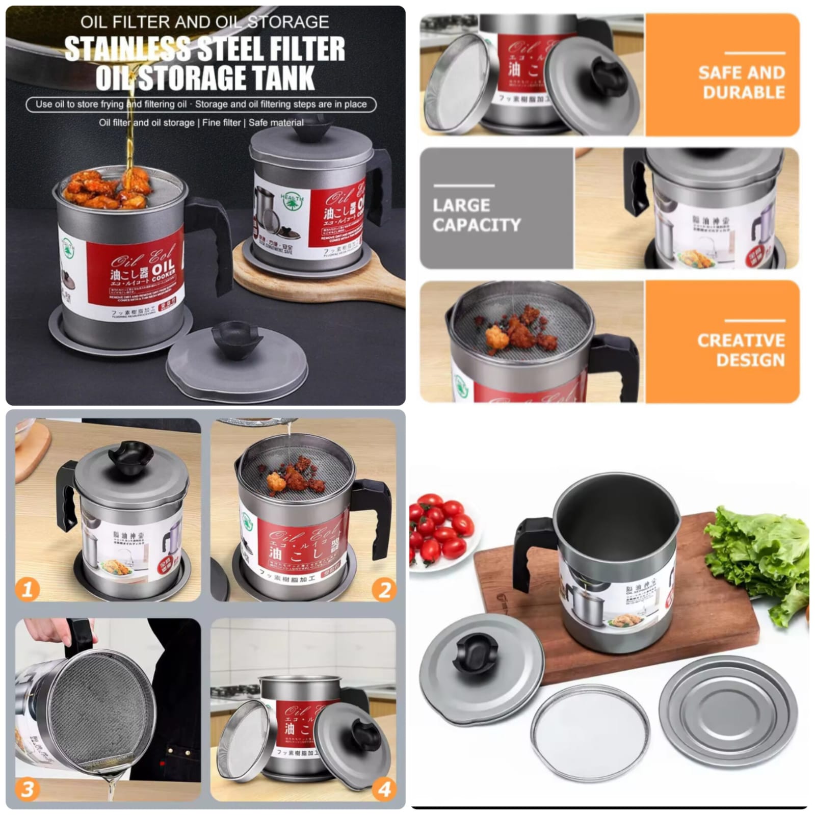 Stainless Steel Oil Pot – Kitchen Storage Container