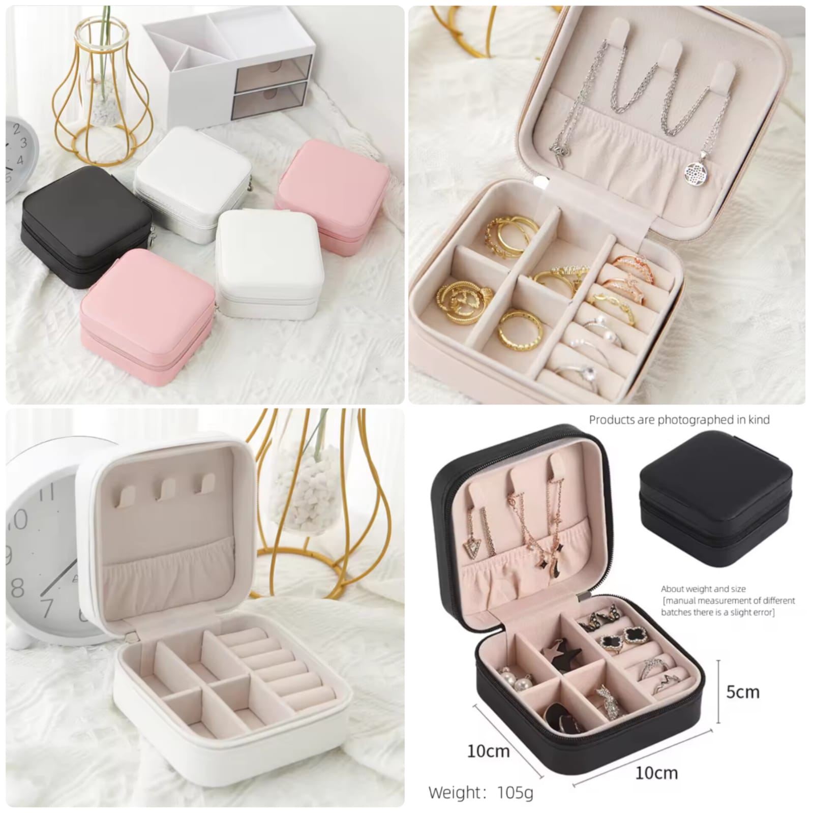 Travel Mini Leather Jewellery Organizer – Compact &amp; Stylish (Random Colours)