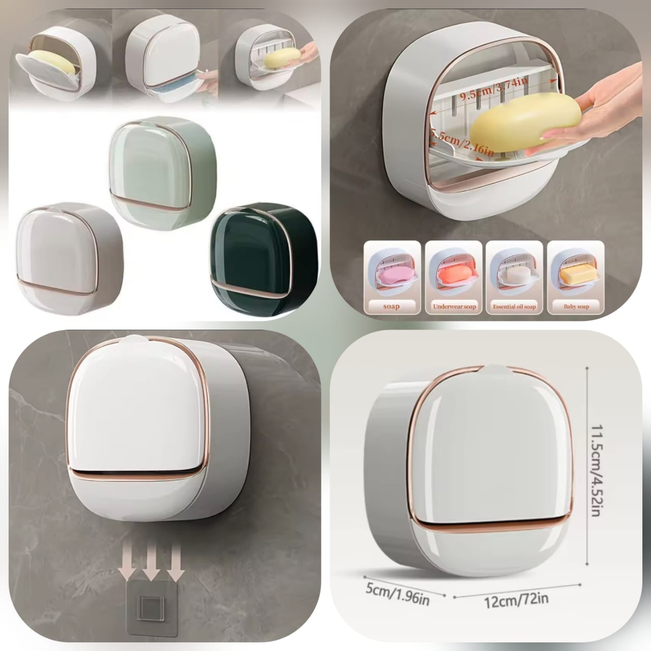Self-Adhesive Wall Mounted Luxury Soap Dish (Random Colours)