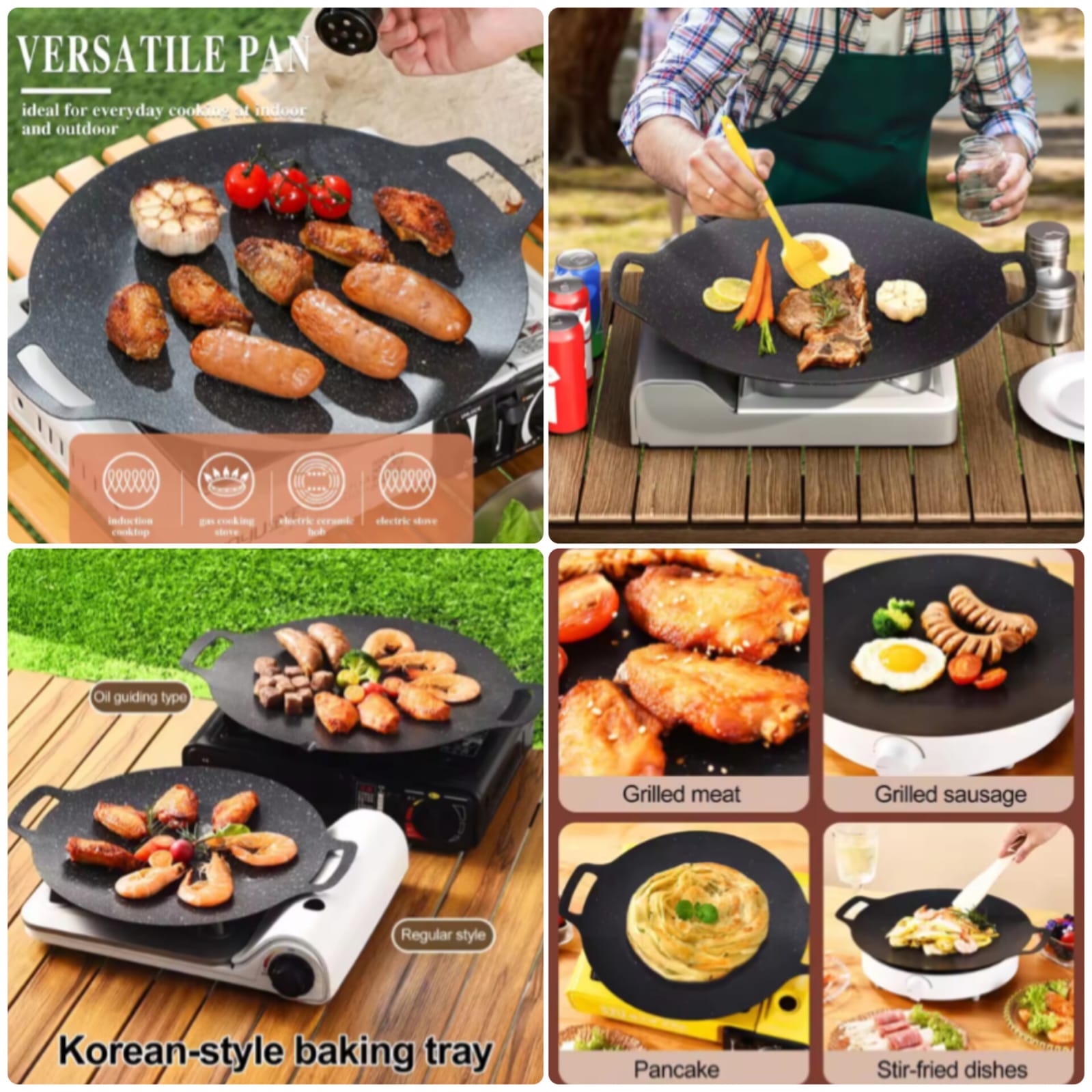 Korean Thin Grill Pan – 30CM Non-Stick Cooking Pan