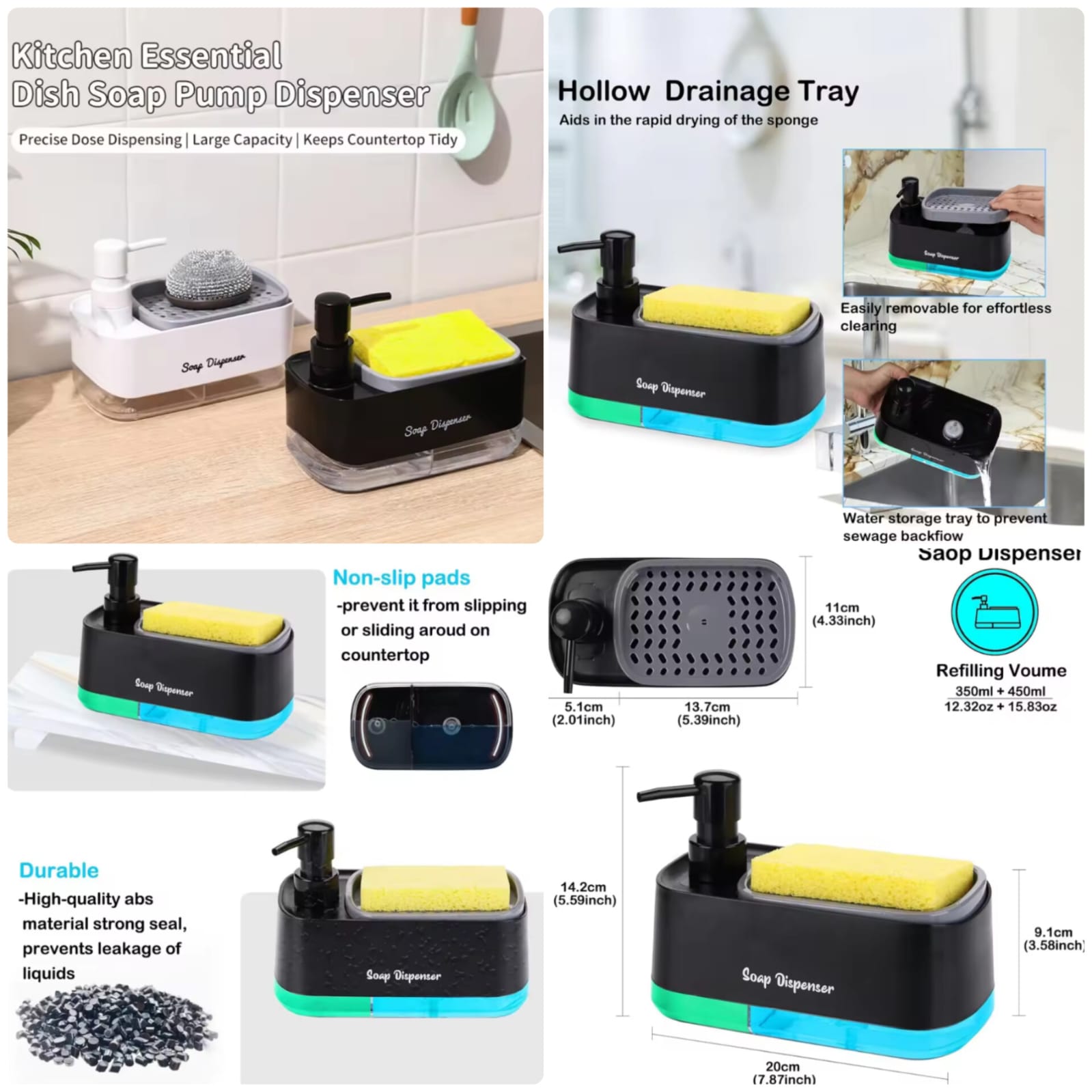 Hand And Dish Soap Pump Dispenser Premium Quality (BOX PACKING)