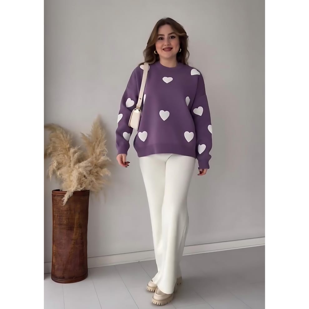 TEEDOT Heart Print Fleece Wear – Winter Collection