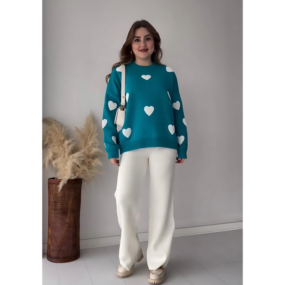 TEEDOT Heart Print Fleece Wear – Winter Collection