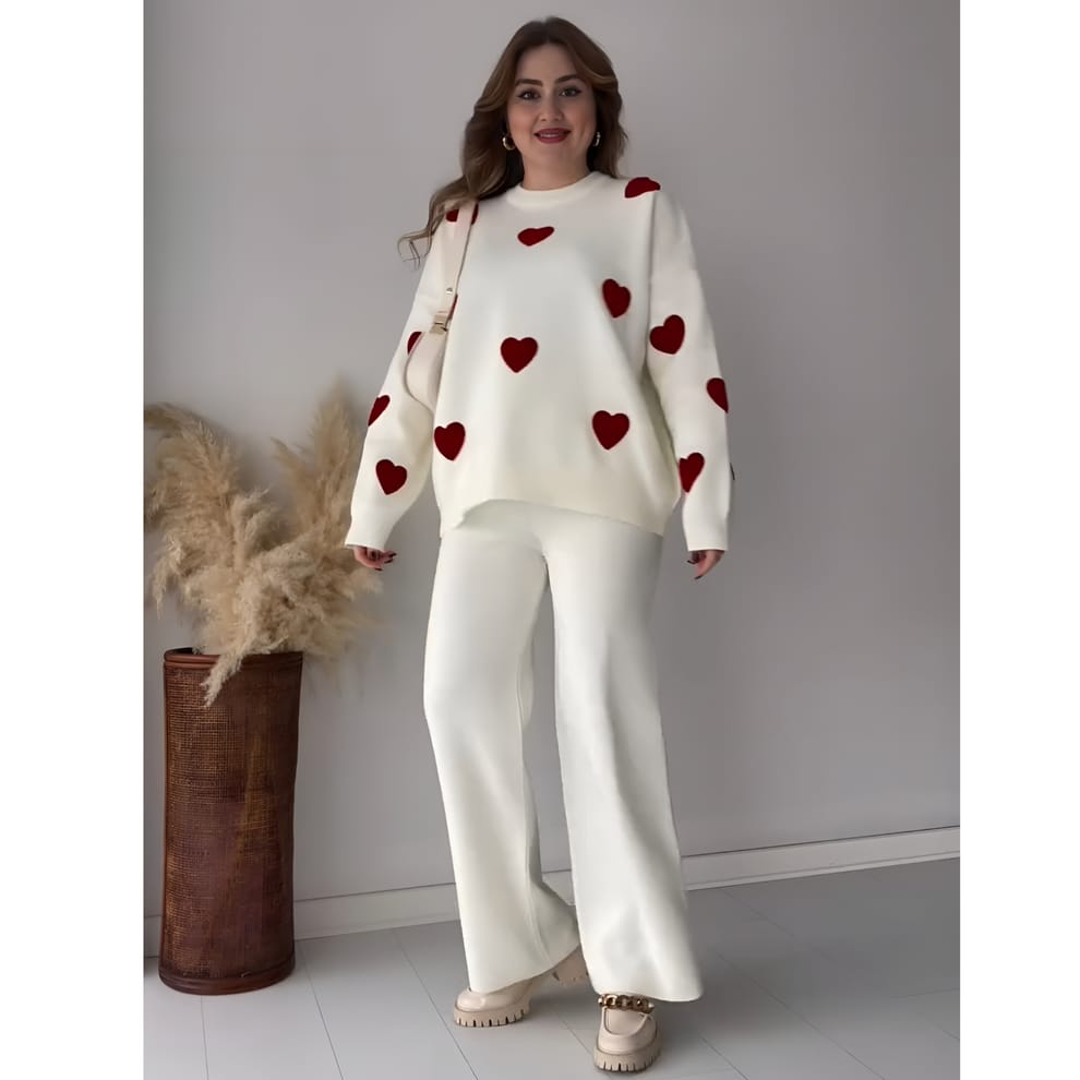 TEEDOT Heart Print Fleece Wear – Winter Collection
