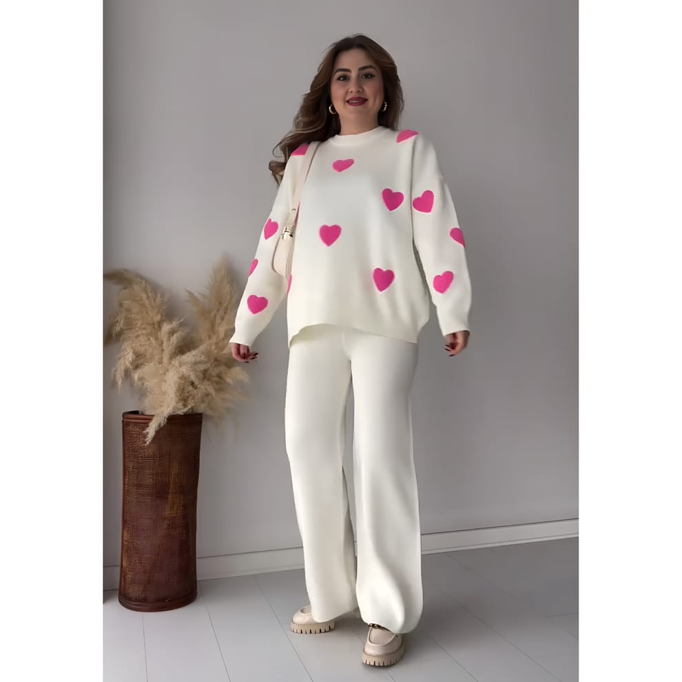 TEEDOT Heart Print Fleece Wear – Winter Collection
